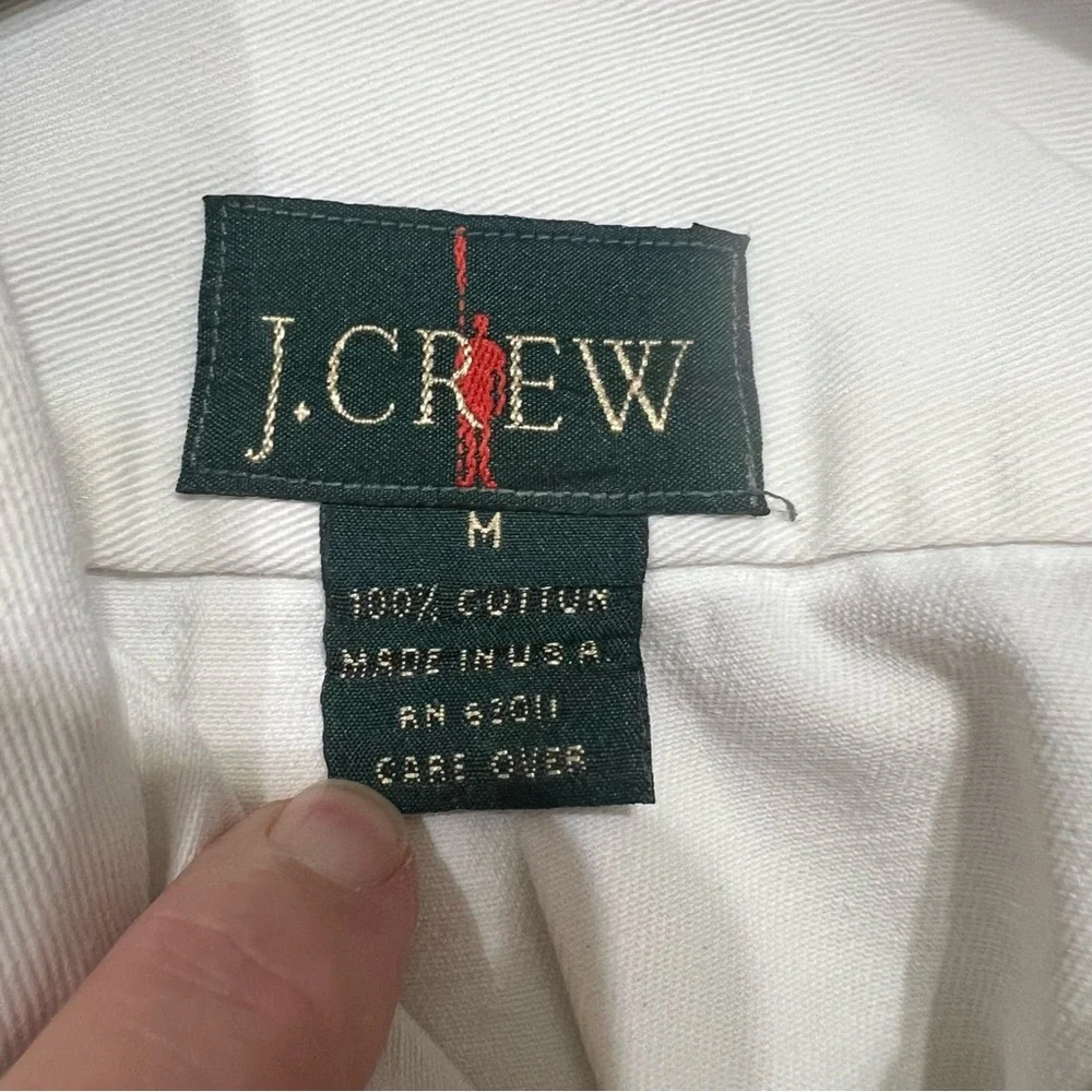Vintage J Crew Oarsman Men M Denim White Button Down 90's Made USA Shirt